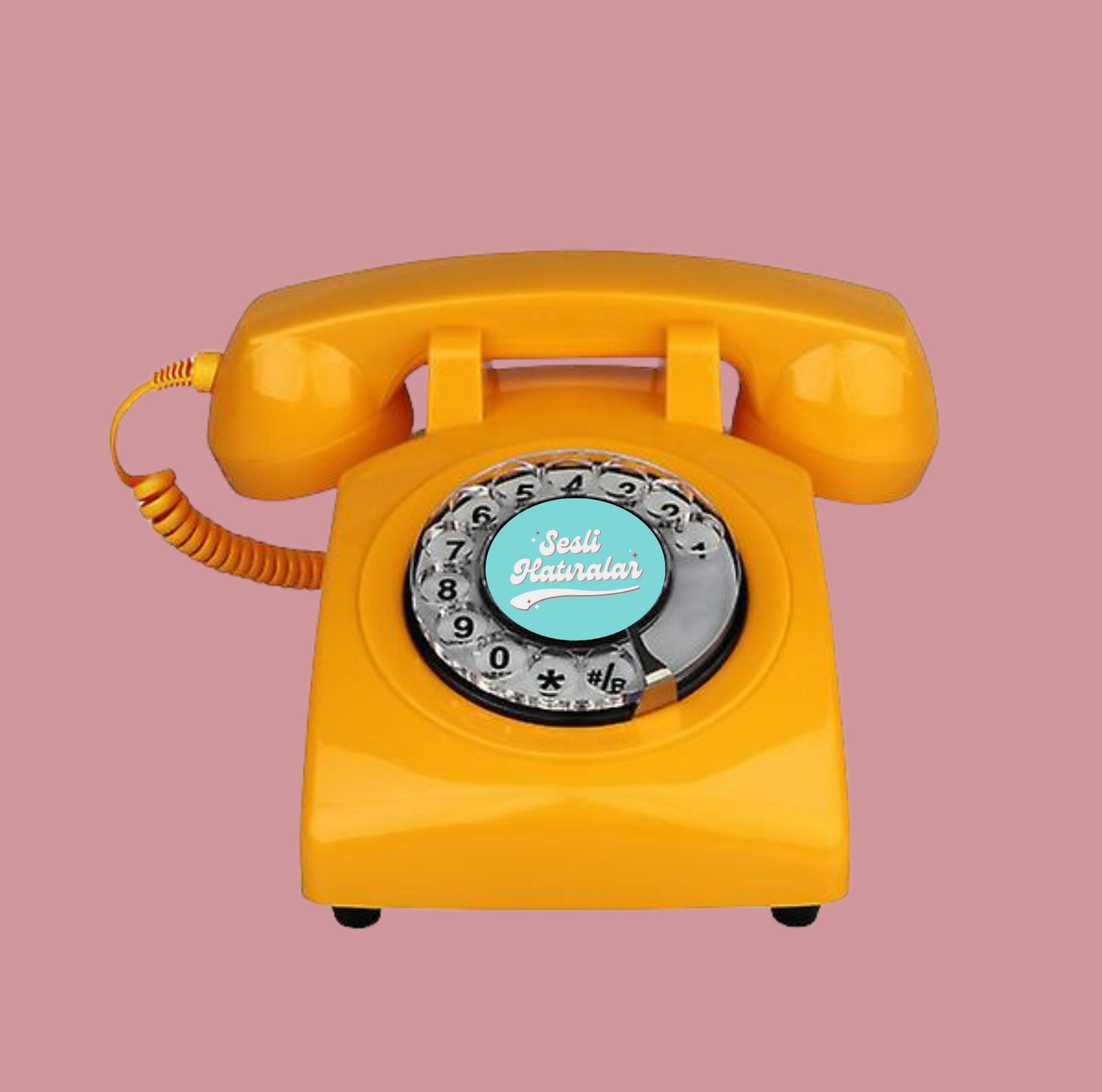 Turuncu klasik retro telefon
